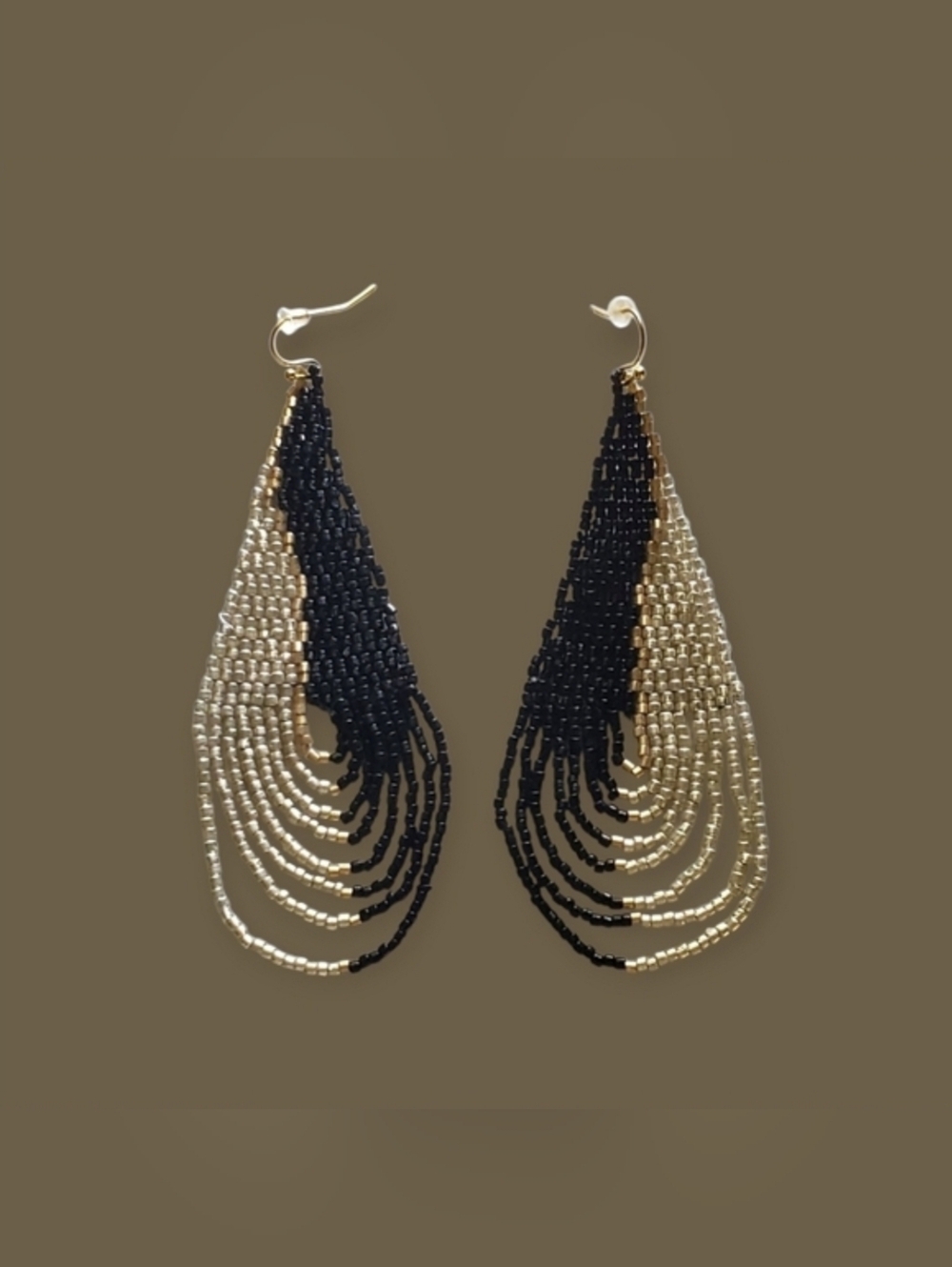 Tricolor Beaded Earrings